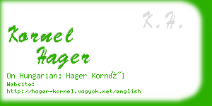 kornel hager business card